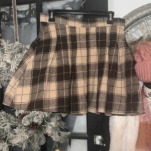 Plaid Pleated Skirt